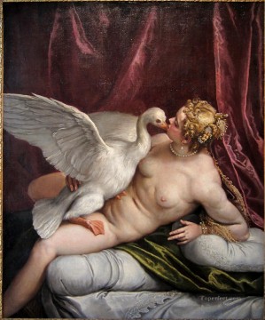 Desnudo Painting - paolo veronese leda y el cisne en el palacio de fesch ajaccio Desnudo clásico